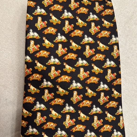 Salvatore Ferragamo DOG PATTERN Silk Tie. EUC - Picture 2 of 7